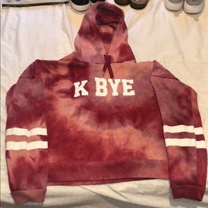 Pink tie dye crop sweat shirt